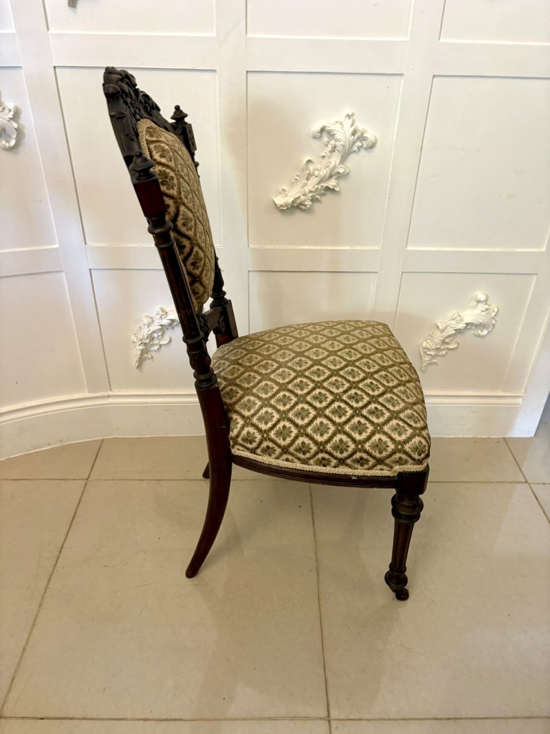 Exhibition Quality Antique Victorian Carved Walnut 9 Piece Suite - Image 9